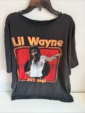 Lil Wayne Graphic Black Tee - Black/Red